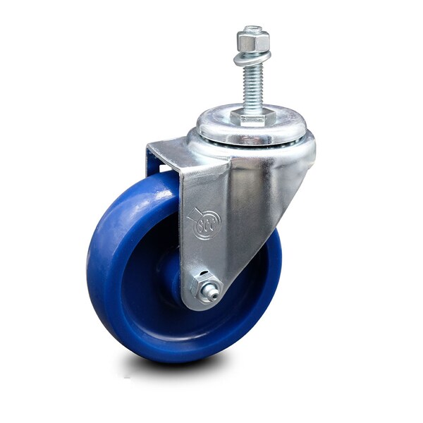 Service Caster 4 Inch Solid Polyurethane Wheel Swivel 3/8 Inch Threaded Stem Caster SCC SCC-TS20S414-SPUS-381615 - main